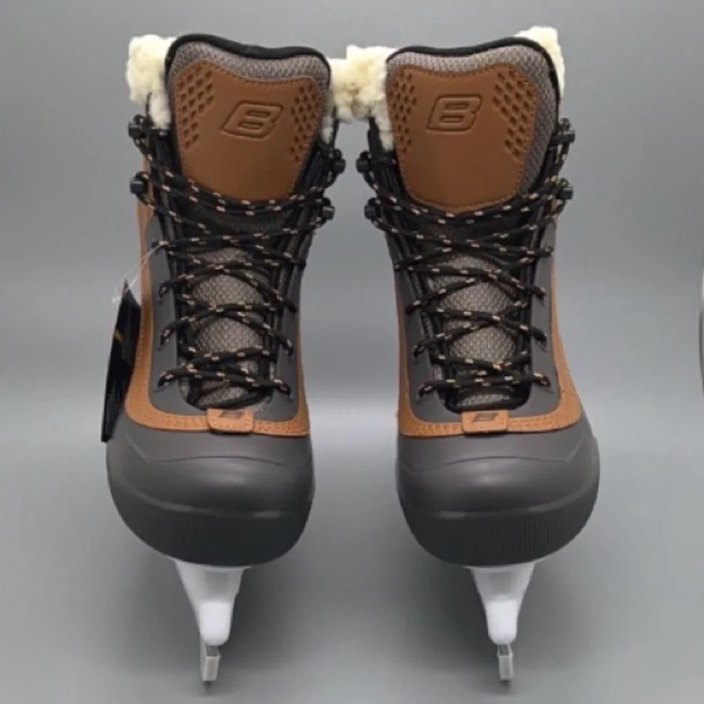 Bauer Whistler Lifestyle Brown Sherpa Collar Ice Skates JR Youth Sz 4 EU 37 NEW!
